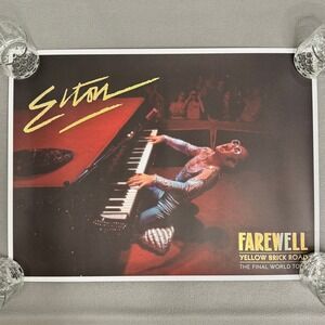 Elton John Poster Farewell Yellow Brick Road Final World Tour 18x24 Gold Foil